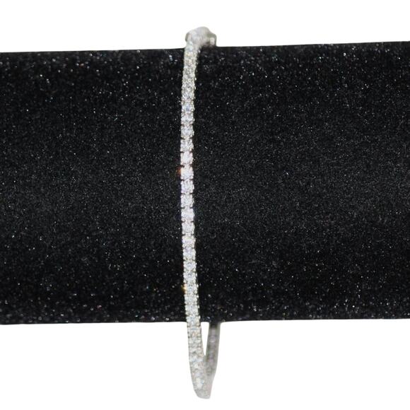 925 Sterling Silver Tennis Bracelet Made in Turkey - Picture 1 of 14